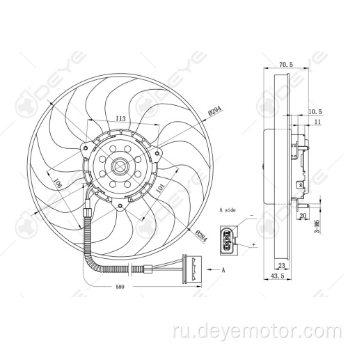 Вентилятор охлаждения для VW POLO FOX SKODA FABIA